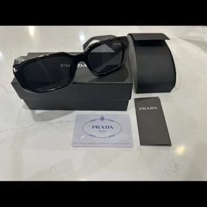 Prada Sun Glasses PR17WS 1AB5S049 Unisex Sunglasses 49 mm Black / Dark Grey Lens